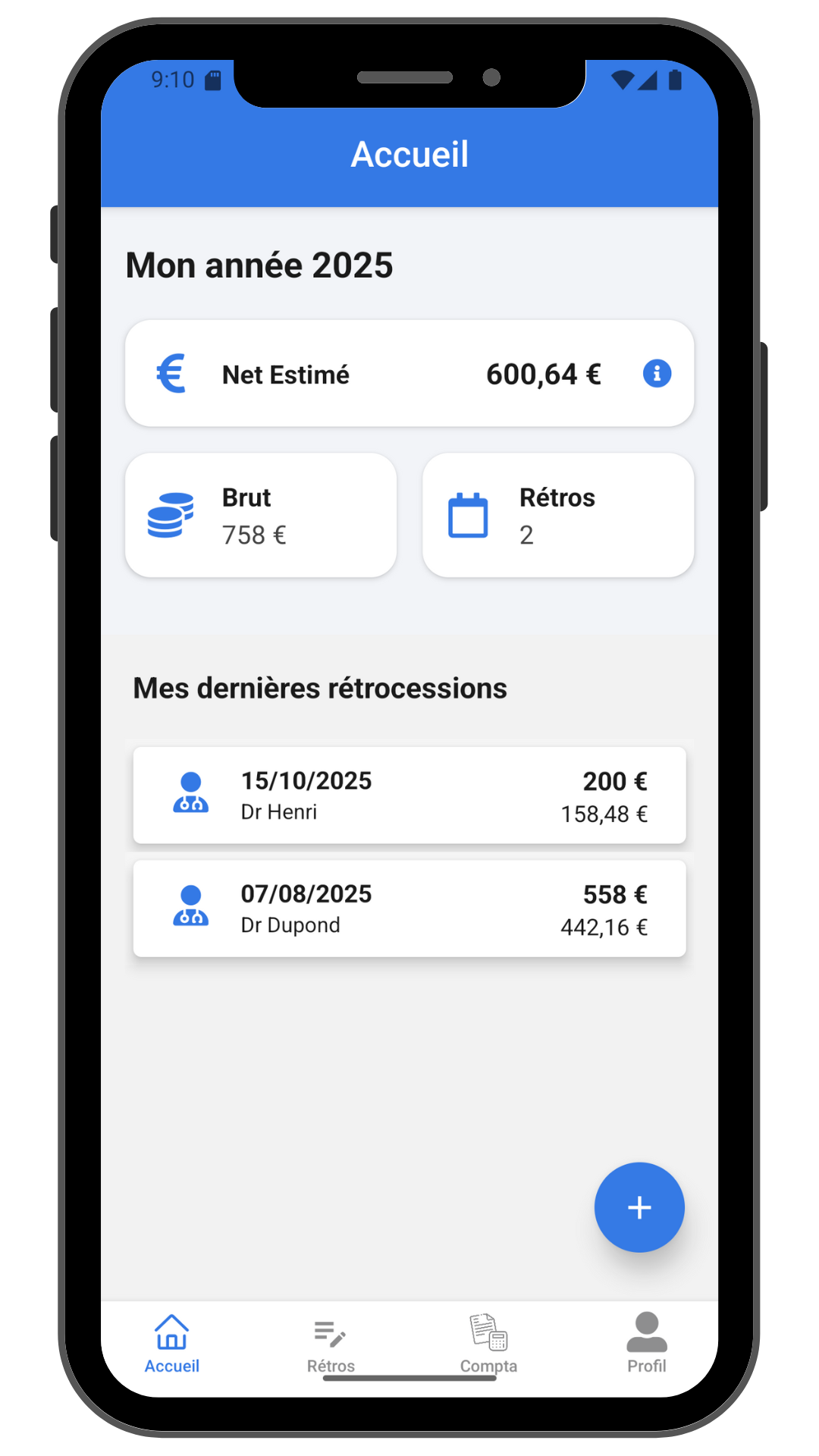 Aperçu de l’application RetroNet
