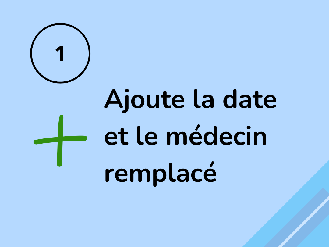 Capture d’écran : ajout de médecins